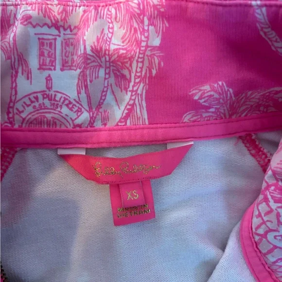 Lilly Pulitzer UPF 50+ Skipper Popover Anniversary Toile Pink XS - Picture 3 of 4